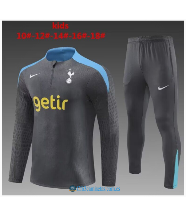 CFB3-Camisetas Chándal tottenham hotspur 2024/25 grey - niños