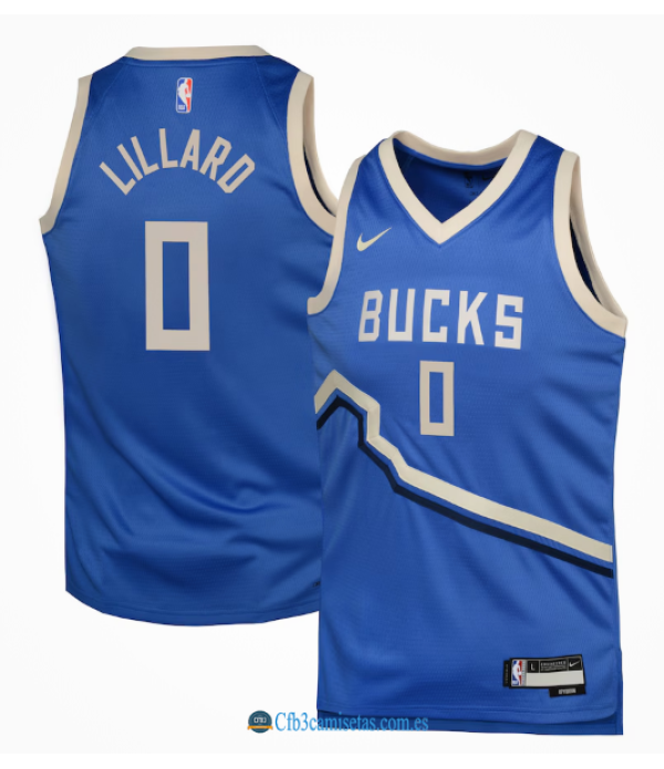 CFB3-Camisetas Damian lillard milwaukee bucks 2024/25 - city