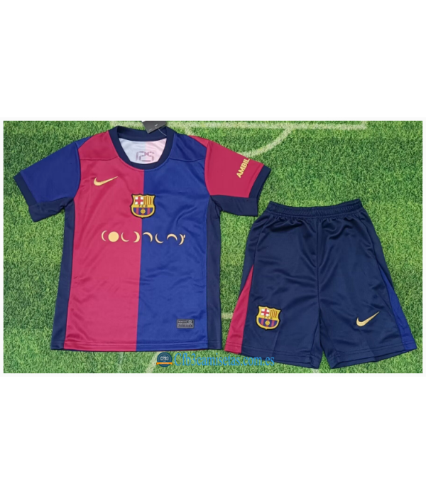 CFB3-Camisetas Fc barcelona 1a equipación 2024/25 coldplay - niños