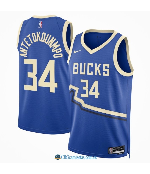 CFB3-Camisetas Giannis antetokounmpo milwaukee bucks 2024/25 - city